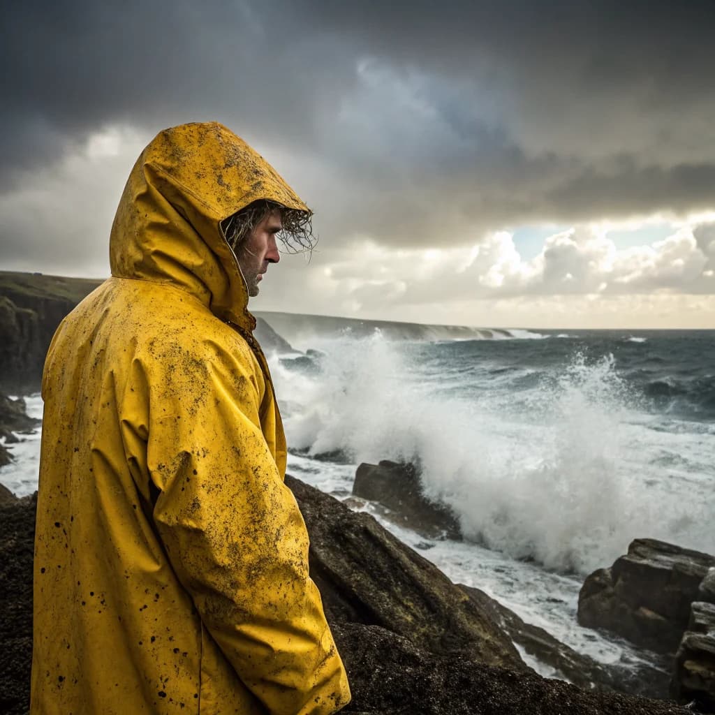 Sturmjäger in Regenjacke