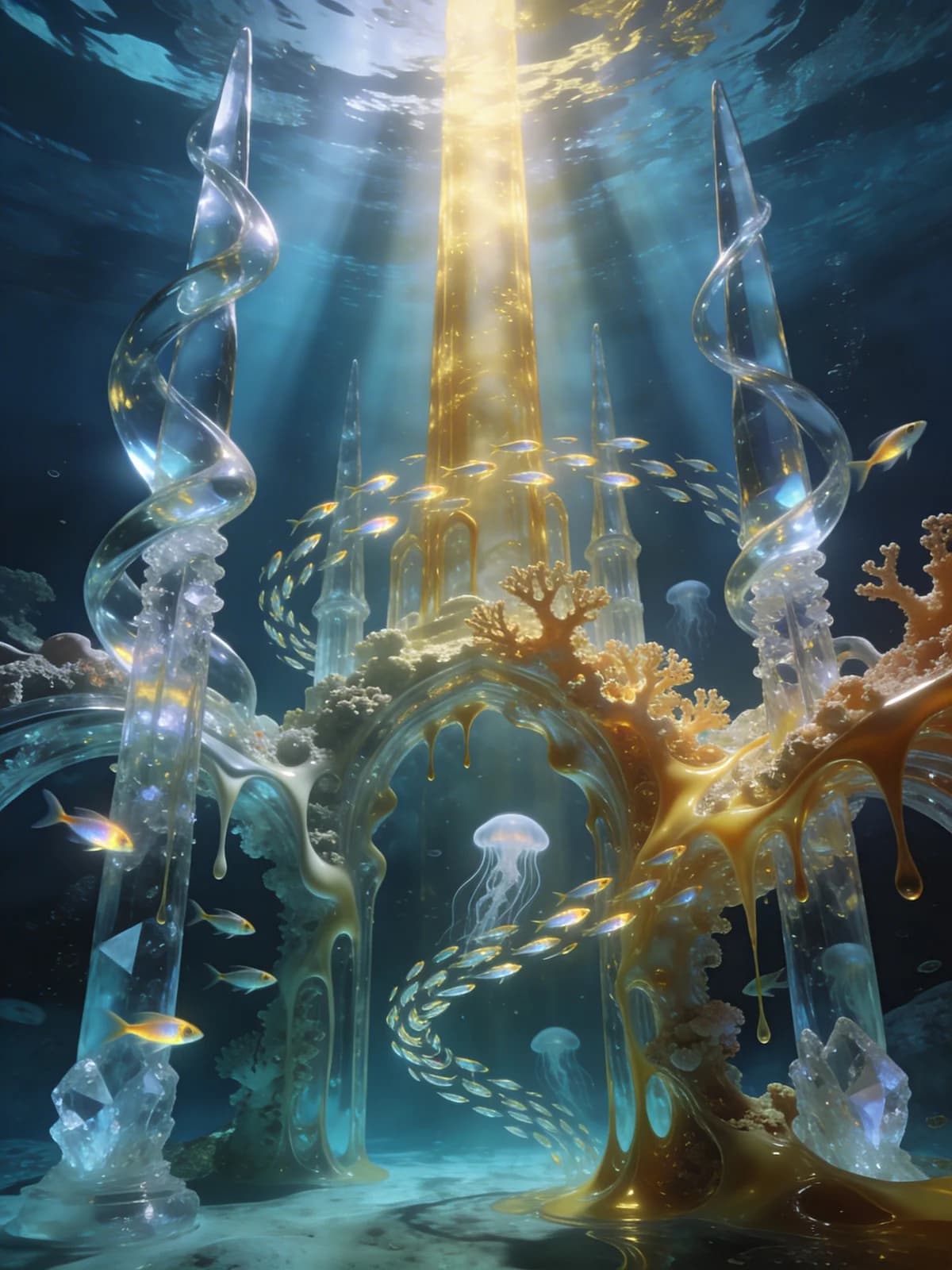 Surreale Unterwasser-Glaskathedrale