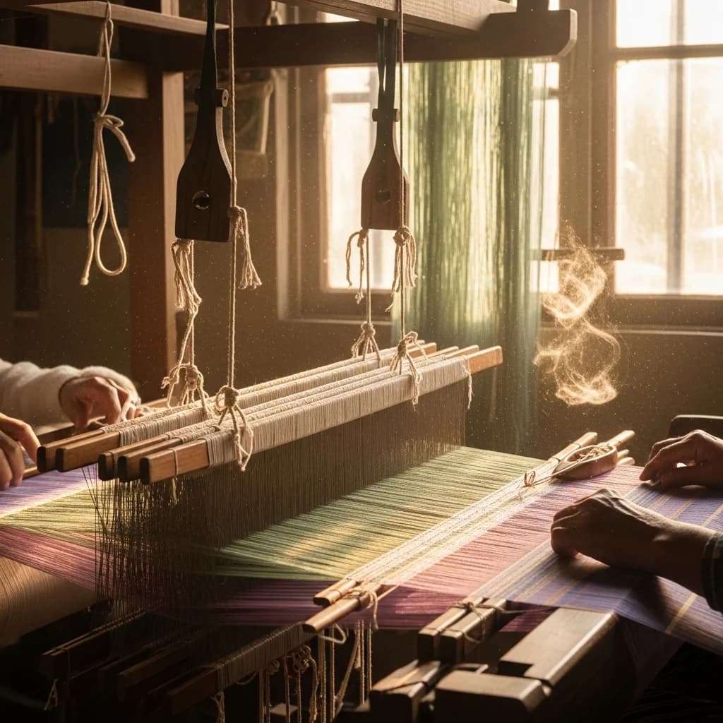 Weberei im Morgenlicht