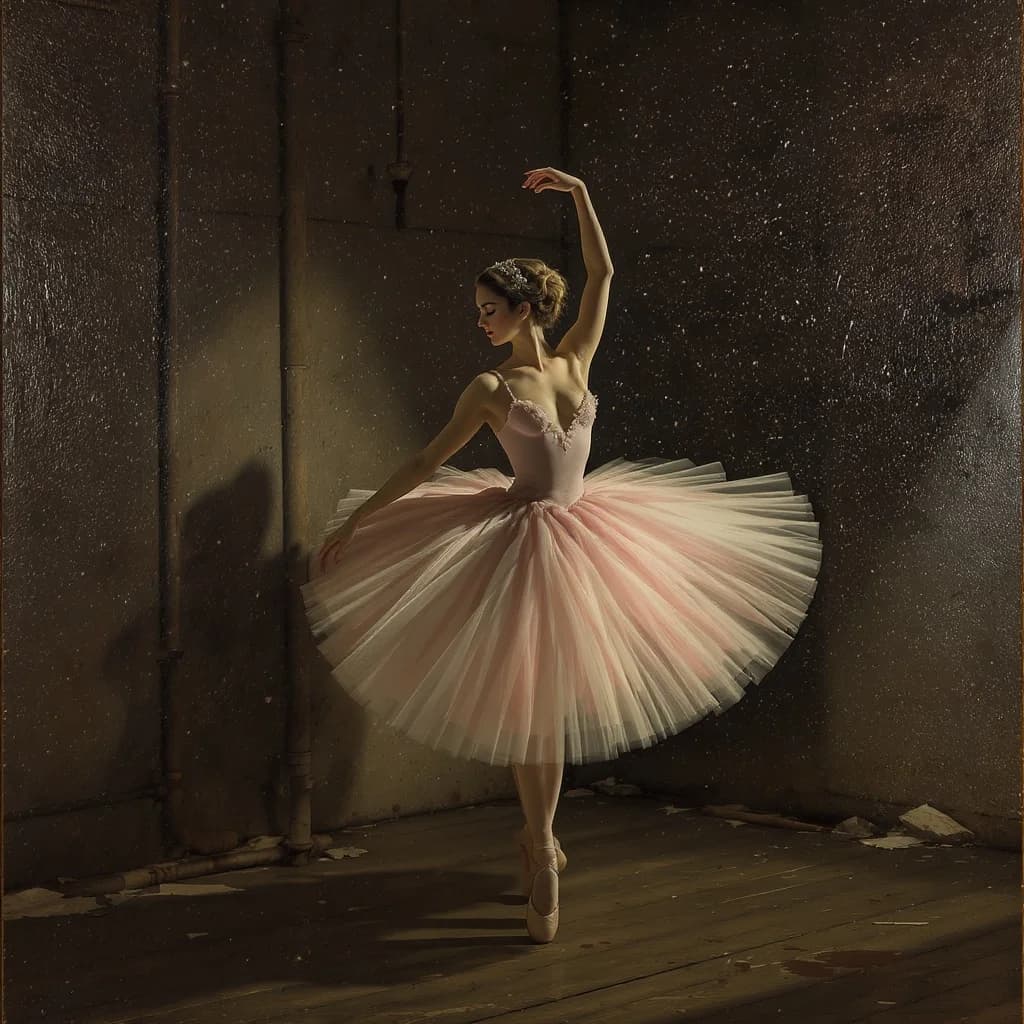 Ballerina hinter rauen Kulissen