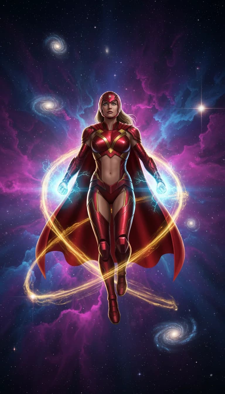 Kosmische Heldin im Sternenflug