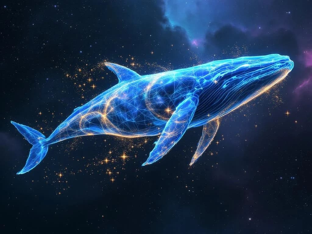 Kosmischer Blauwal mit Galaxien-Innenleben