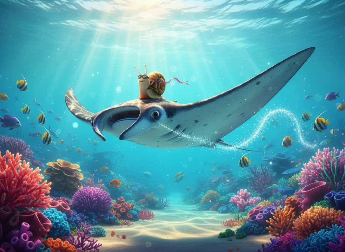 Magischer Unterwasser-Teppichflug mit Rochen