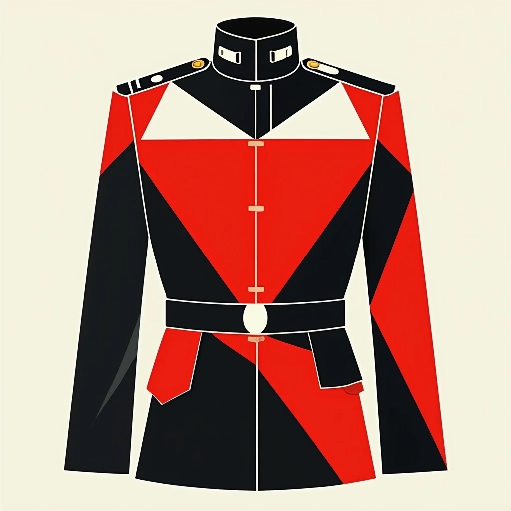 Bauhaus-Offiziersuniform in geometrischer Abstraktion