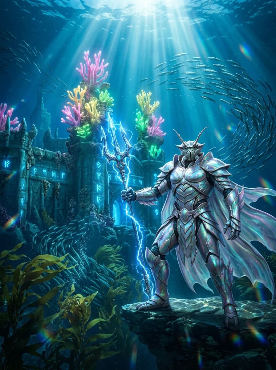 Krebs-Krieger verteidigt Unterwasser-Festung