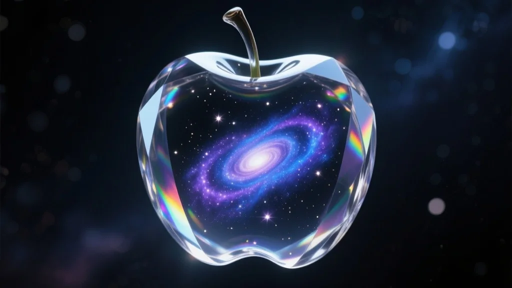Gläserner Apfel mit Galaxie-Kern