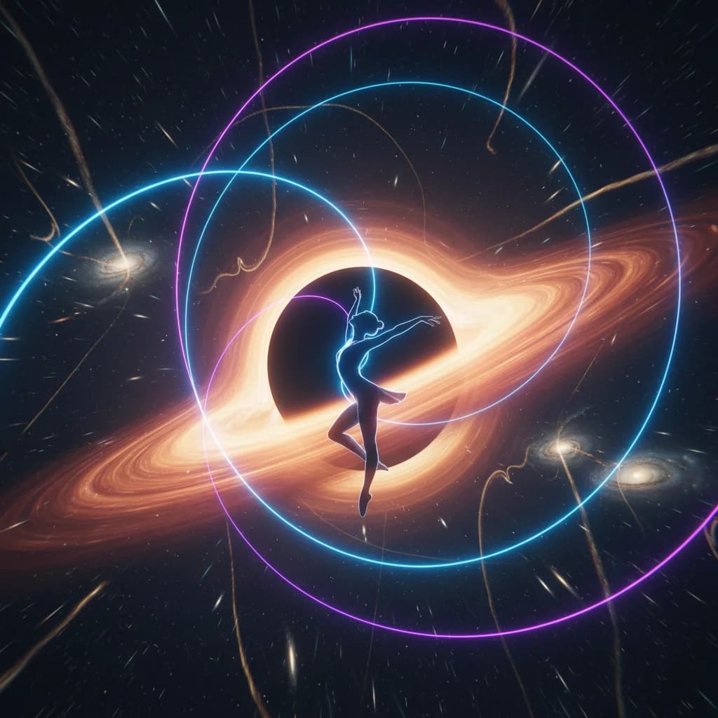Kosmischer Tanz am Ereignishorizont