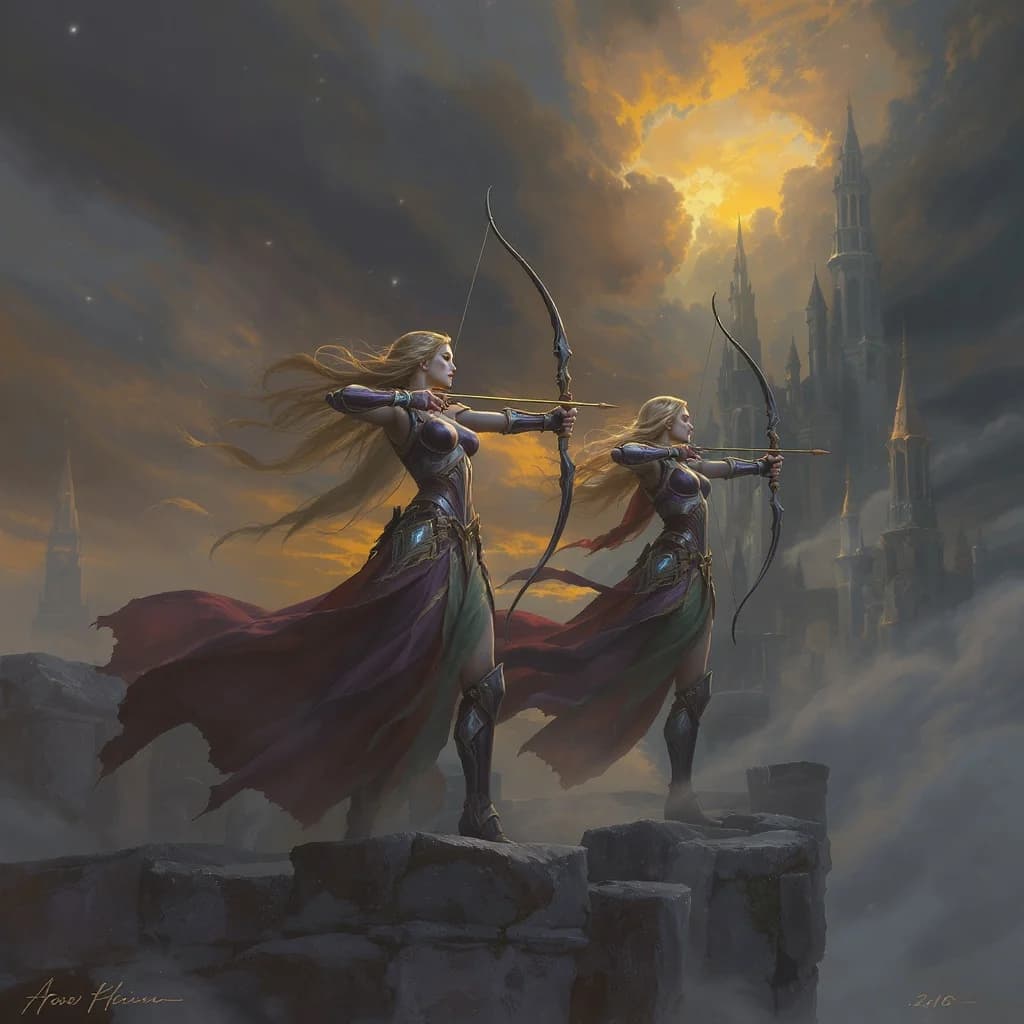 Heroische Bogenschützinnen im Fantasyreich