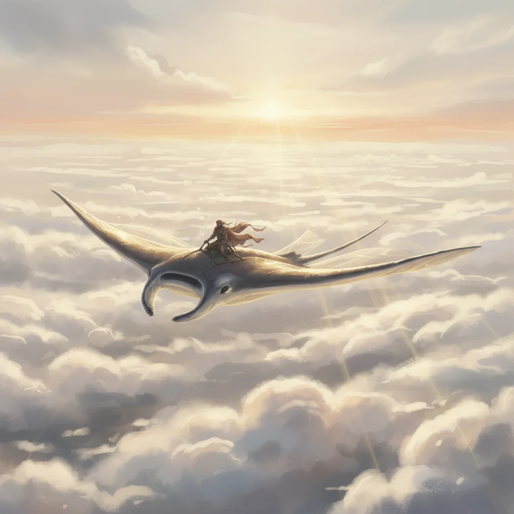 Nomade auf fliegendem Mantarochen