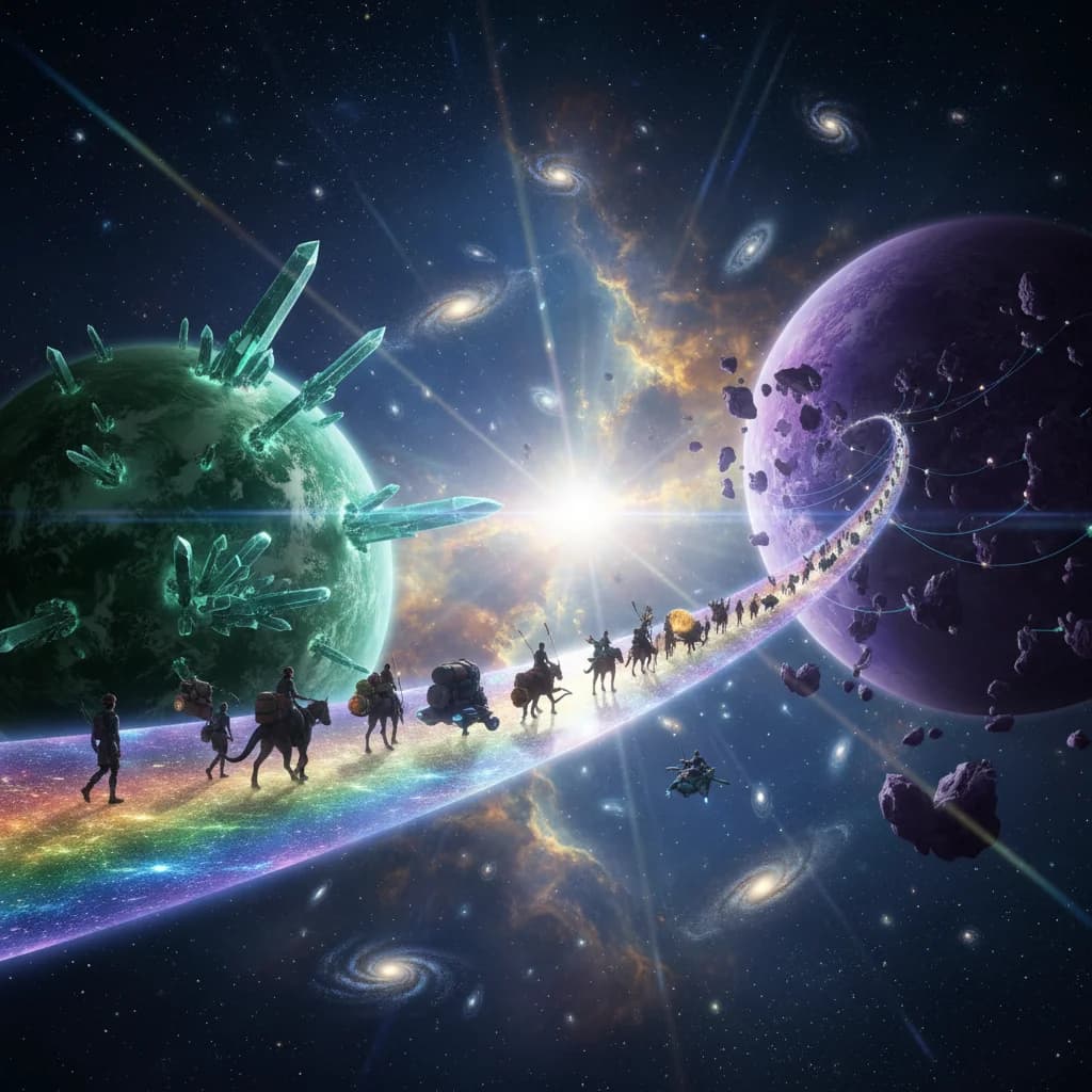 Karawane auf kosmischer Lichtbrücke