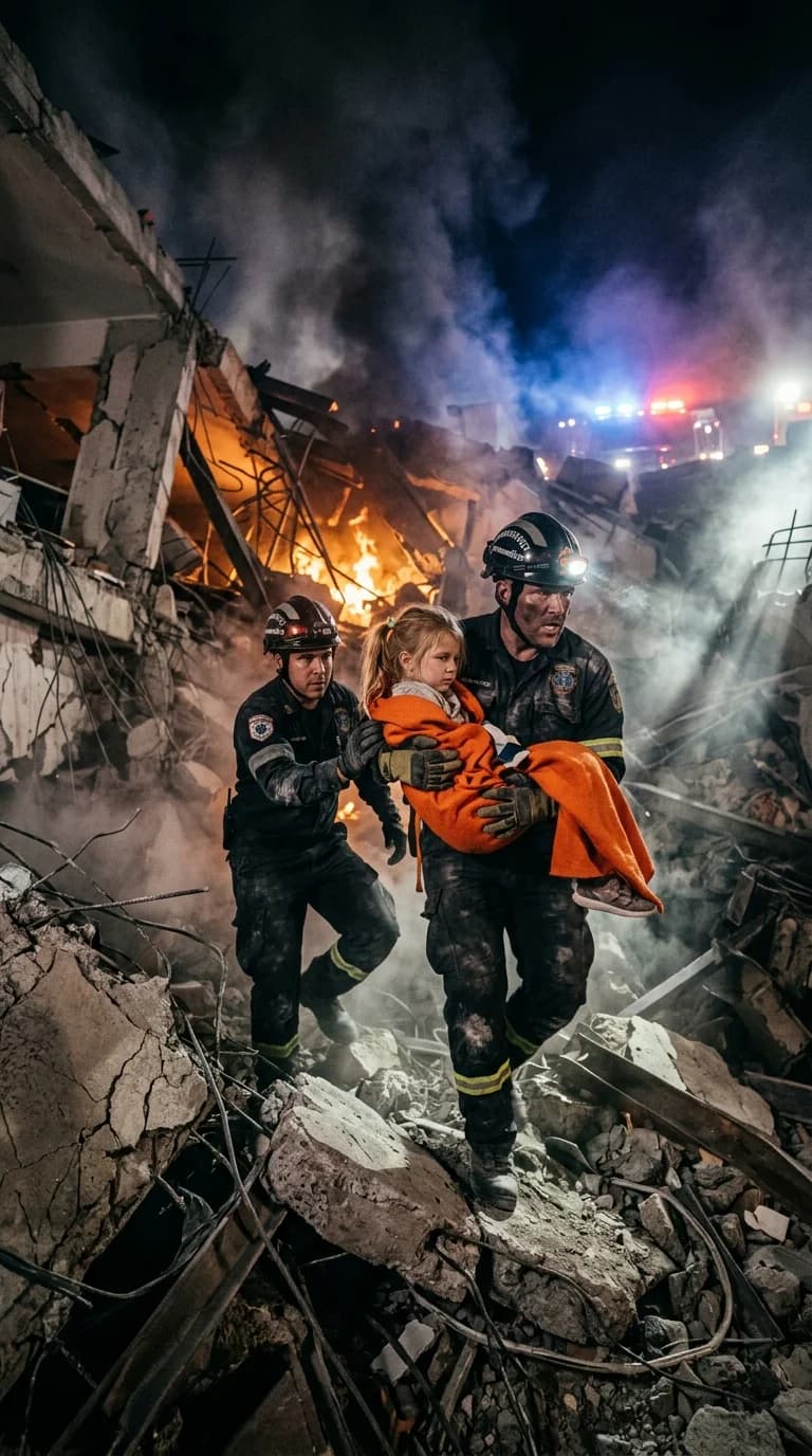 Heldenhafte Rettung aus brennender Ruine