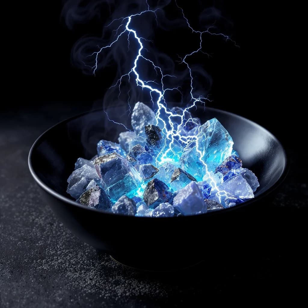 Elektrisches Donnerwolken-Gericht in dunkler Schale