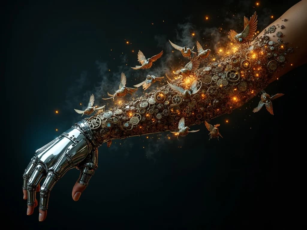 Mechanische Metamorphose des Cyborg-Arms