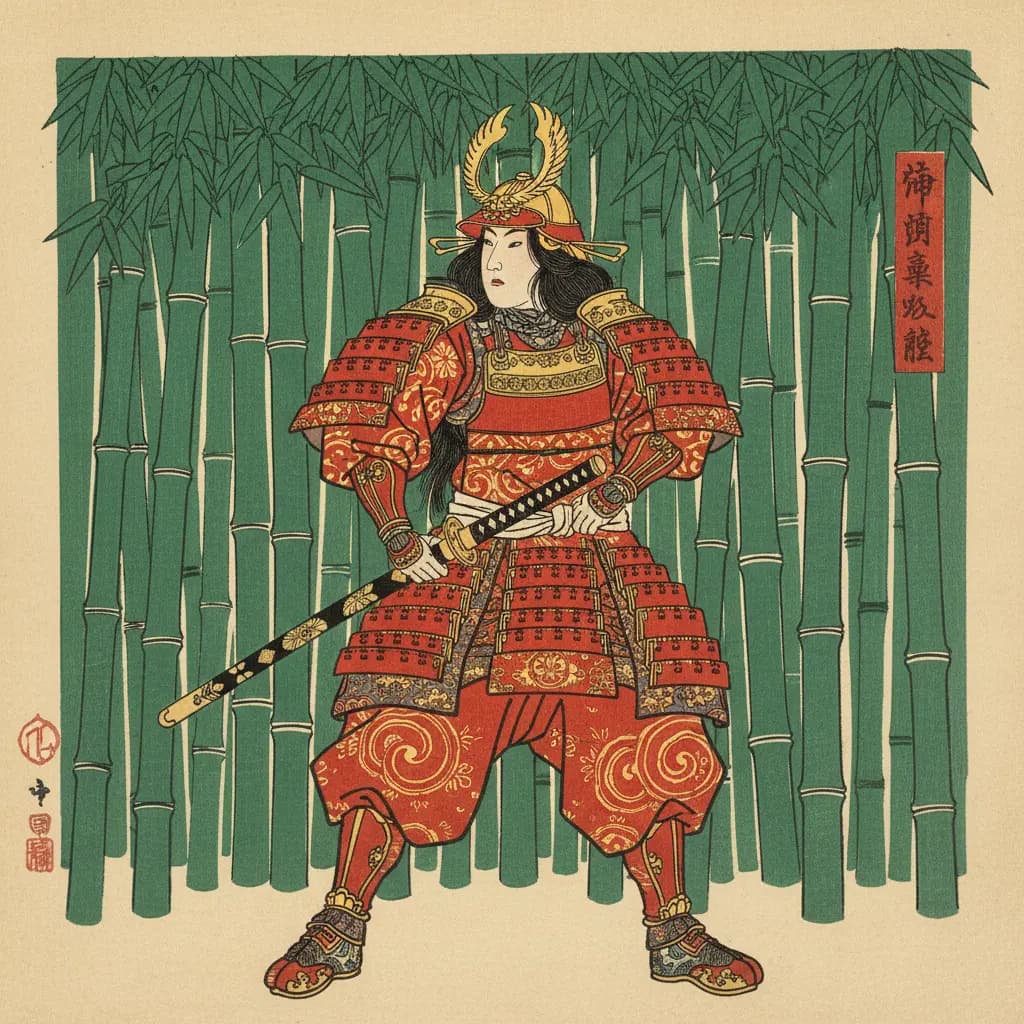 Krieger-Prinzessin im Ukiyo-e Stil