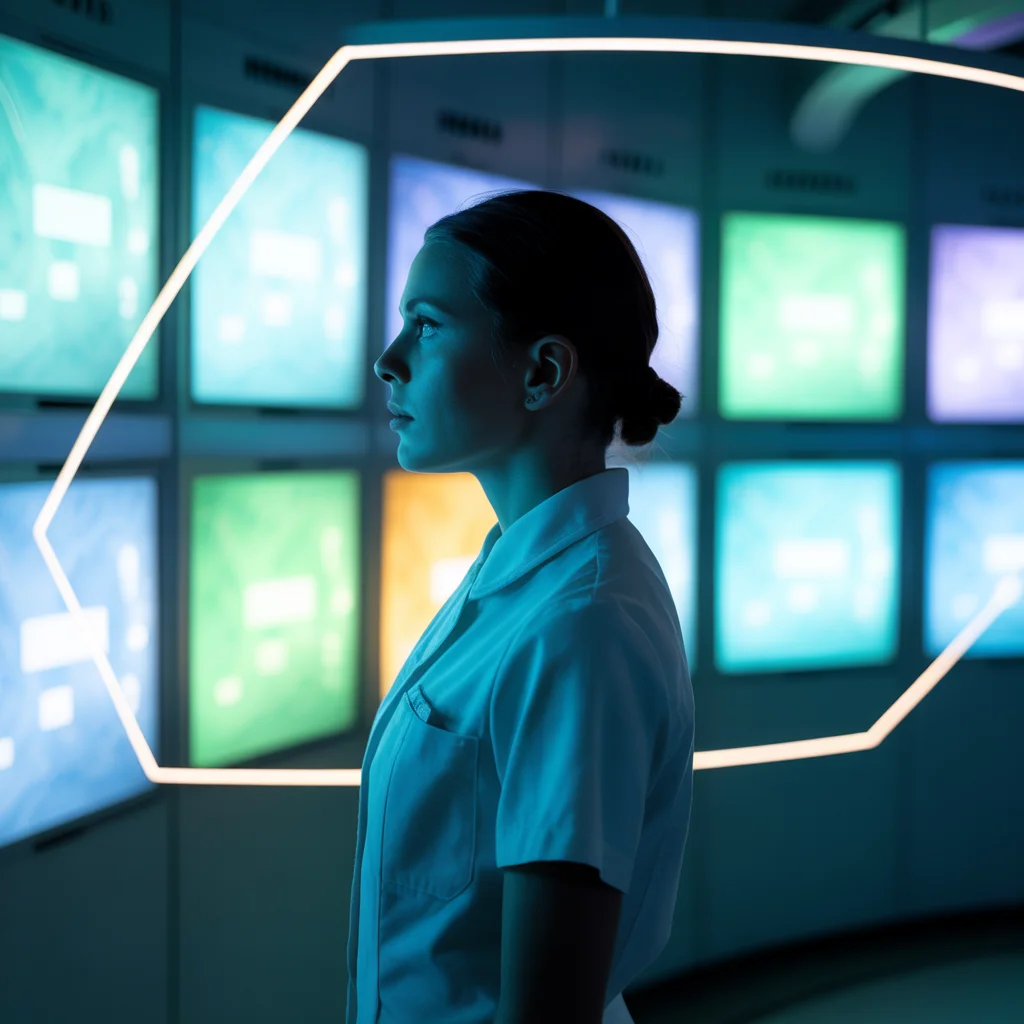 Digitale Krankenschwester im Profil