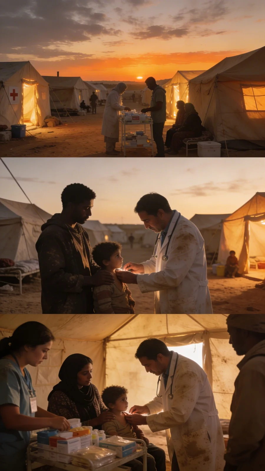 Humanitäre Hilfe im Zeltlager