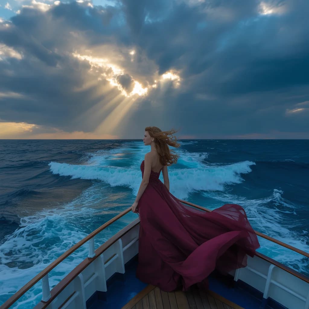 Epische Silhouette am Schiffsbug