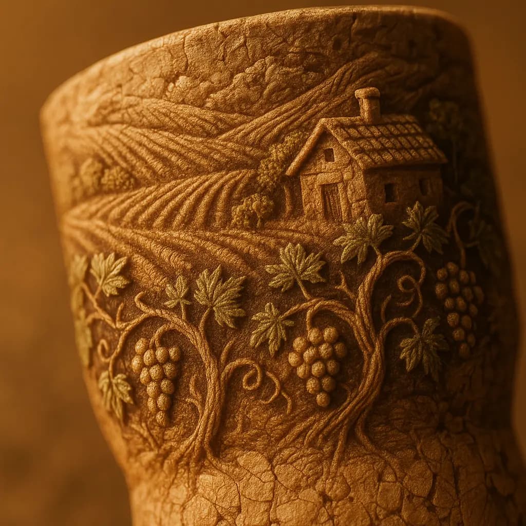 Miniatur-Weinberg im Weinkorken