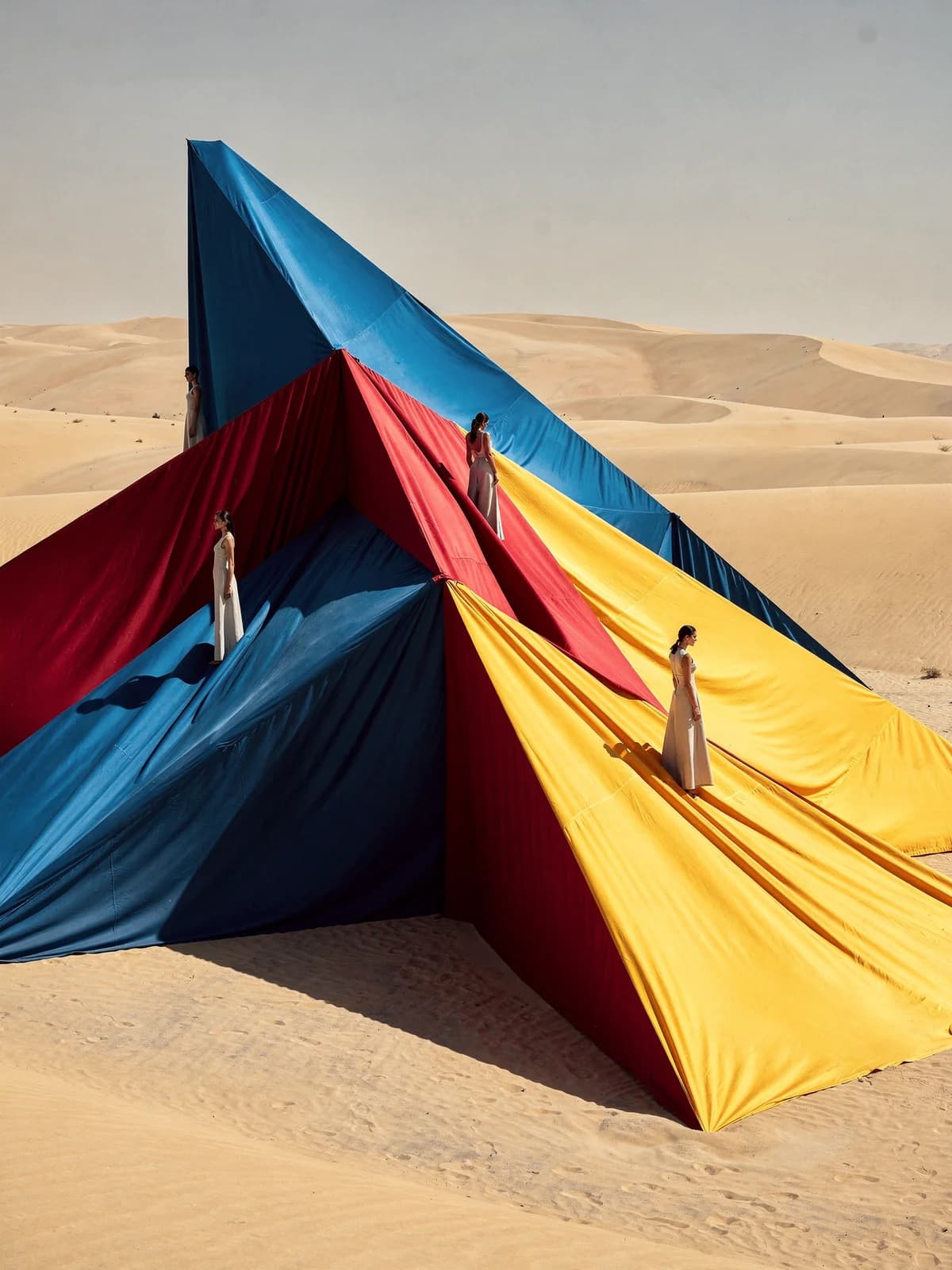 Bauhaus Mode-Shooting in Wüstenlandschaft