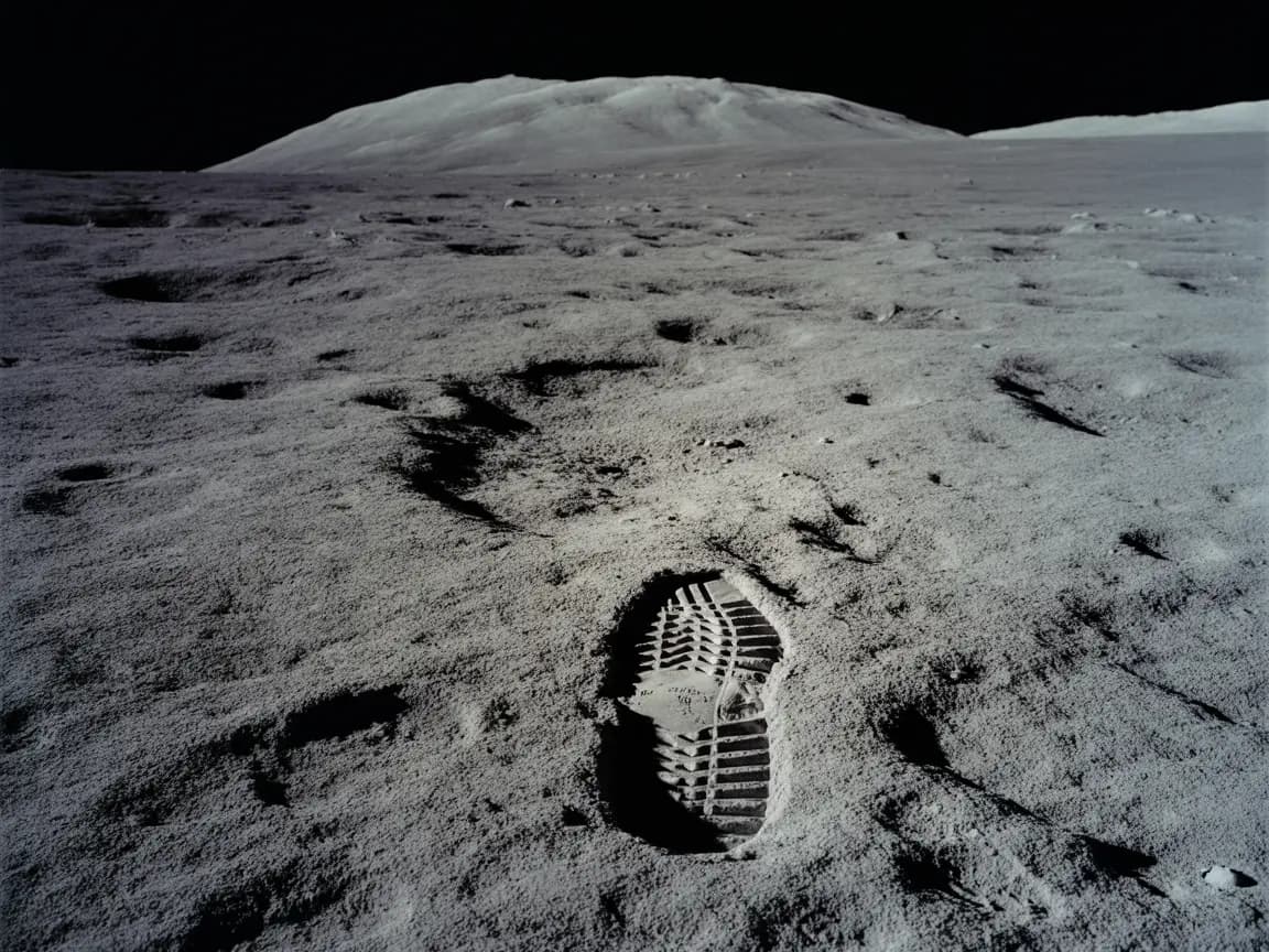 Erster Fußabdruck im Mondstaub