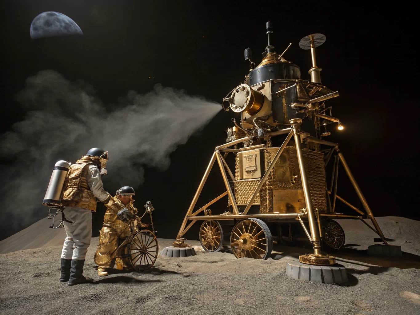 Viktorianische Mondlandefähre im Steampunk-Design