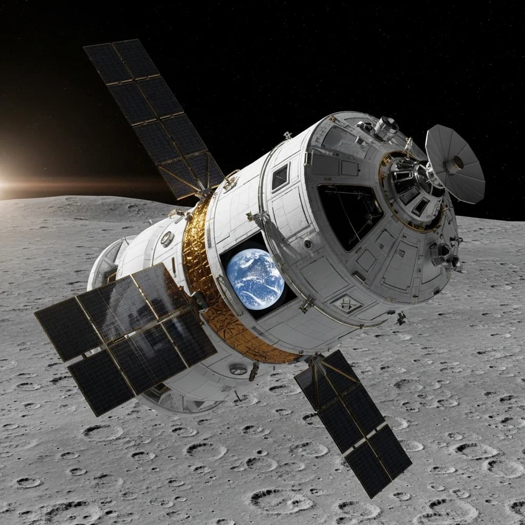 Artemis II Raumkapsel im Mondorbit