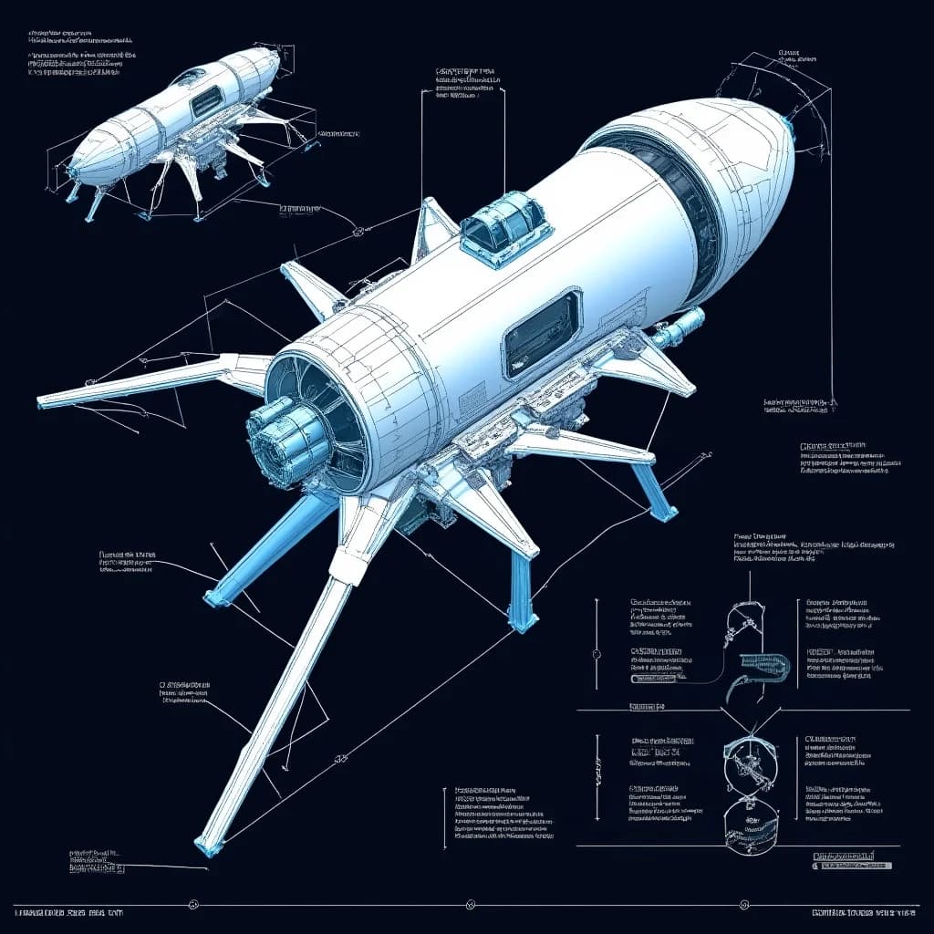 Futuristischer Mondlander-Konstruktionsplan