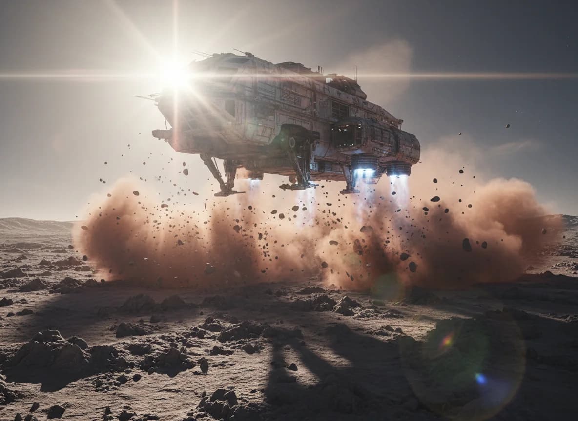 Kommerzieller Frachtabwurf auf fremdem Planeten