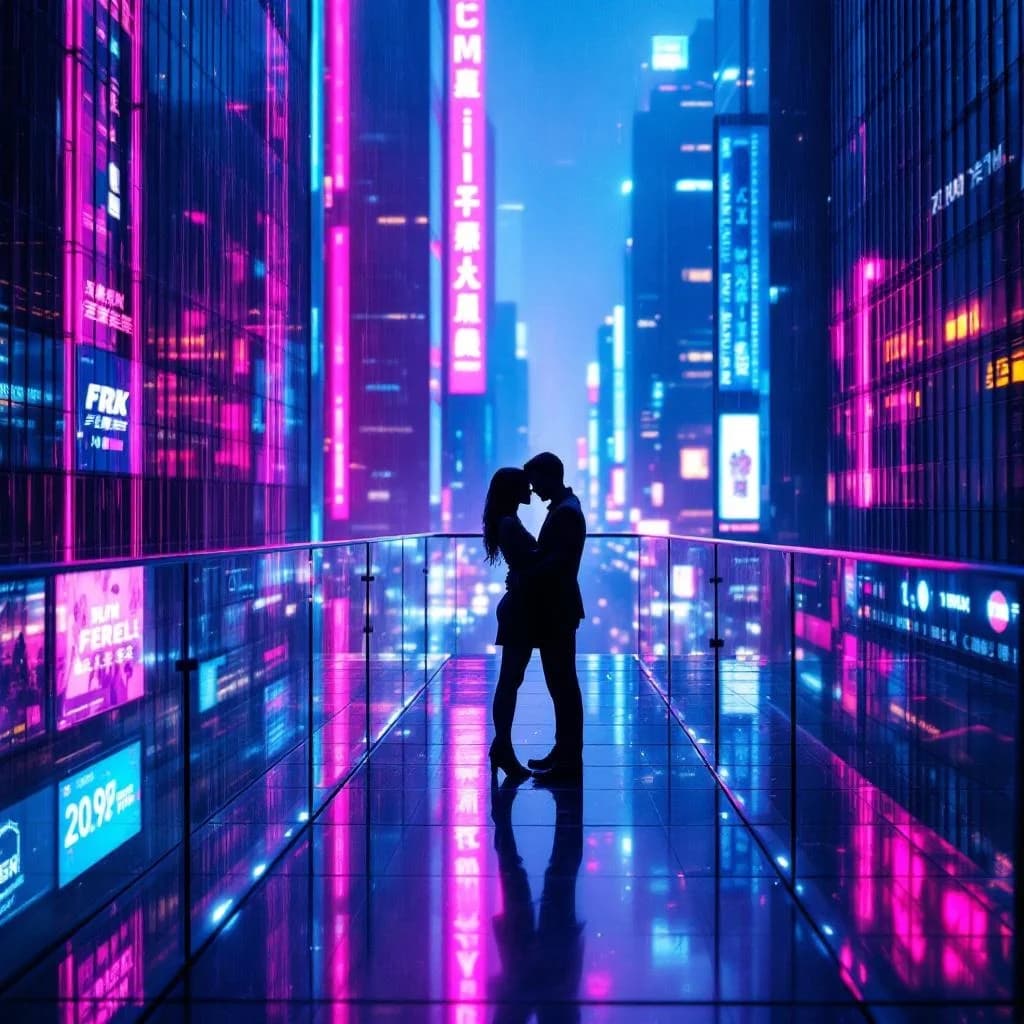 Umarmung in der Glas-Metropole