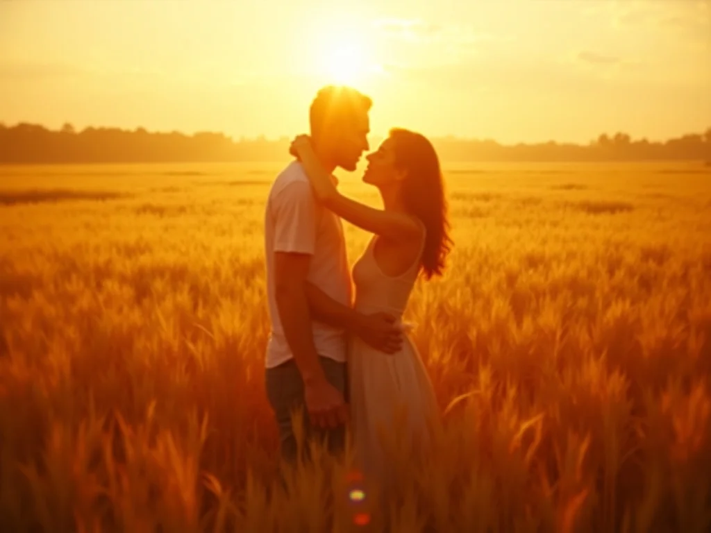 Romantik im goldenen Kornfeld