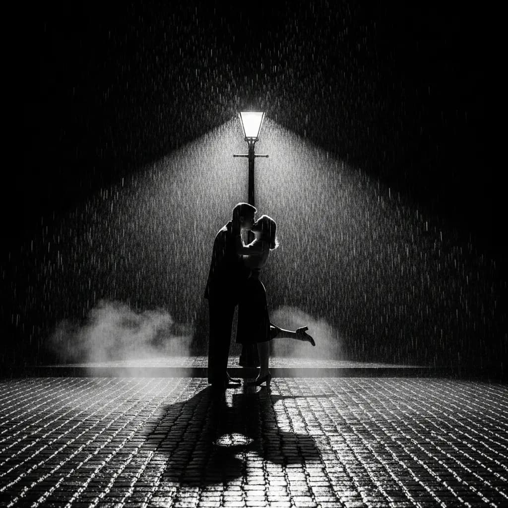 Film Noir Kuss im Regen