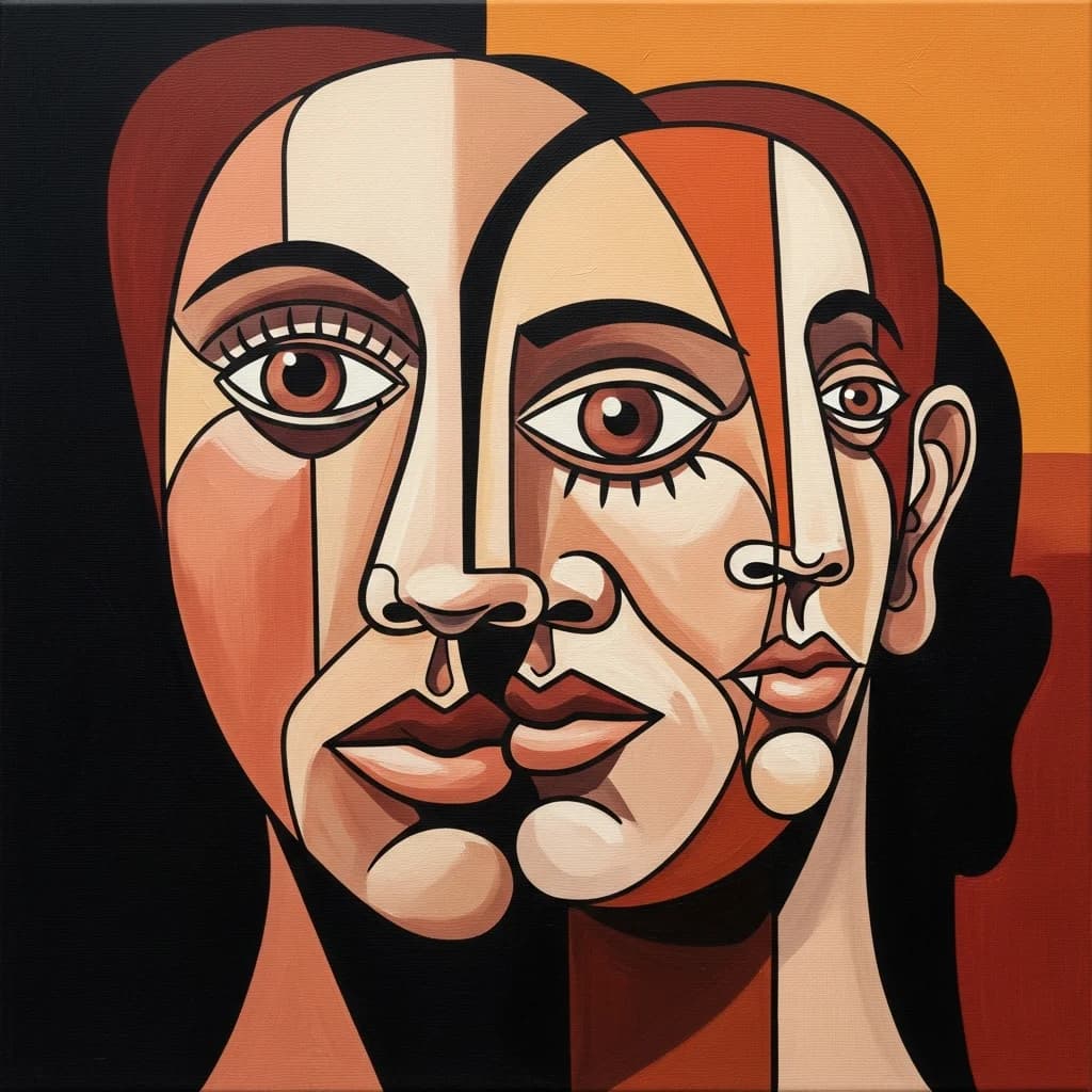 Kubistische Gesichtsverschmelzung