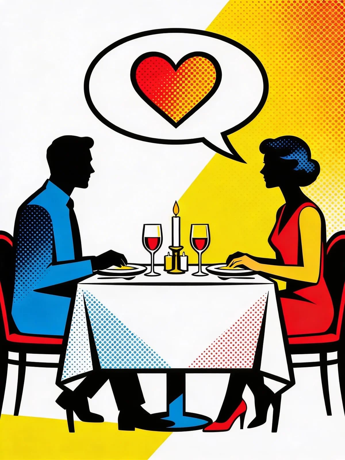 Pop-Art Dinner Silhouetten