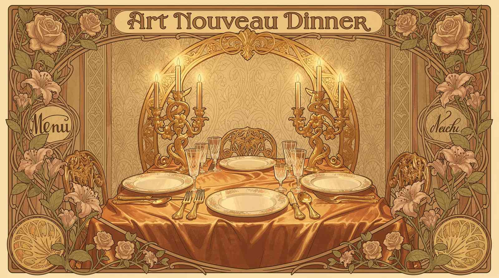 Elegantes Jugendstil Dinner