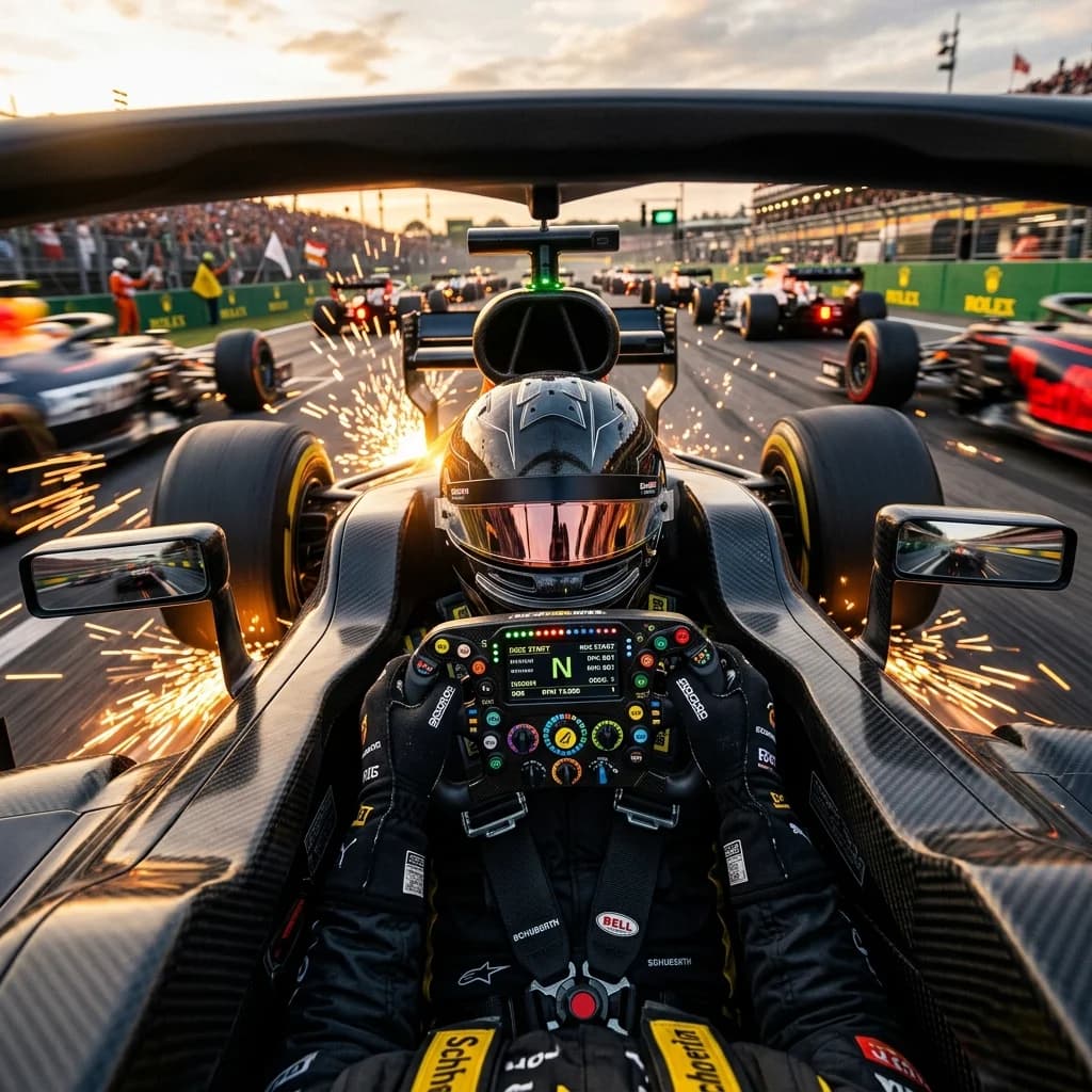 Formel-1 Cockpit Startmoment