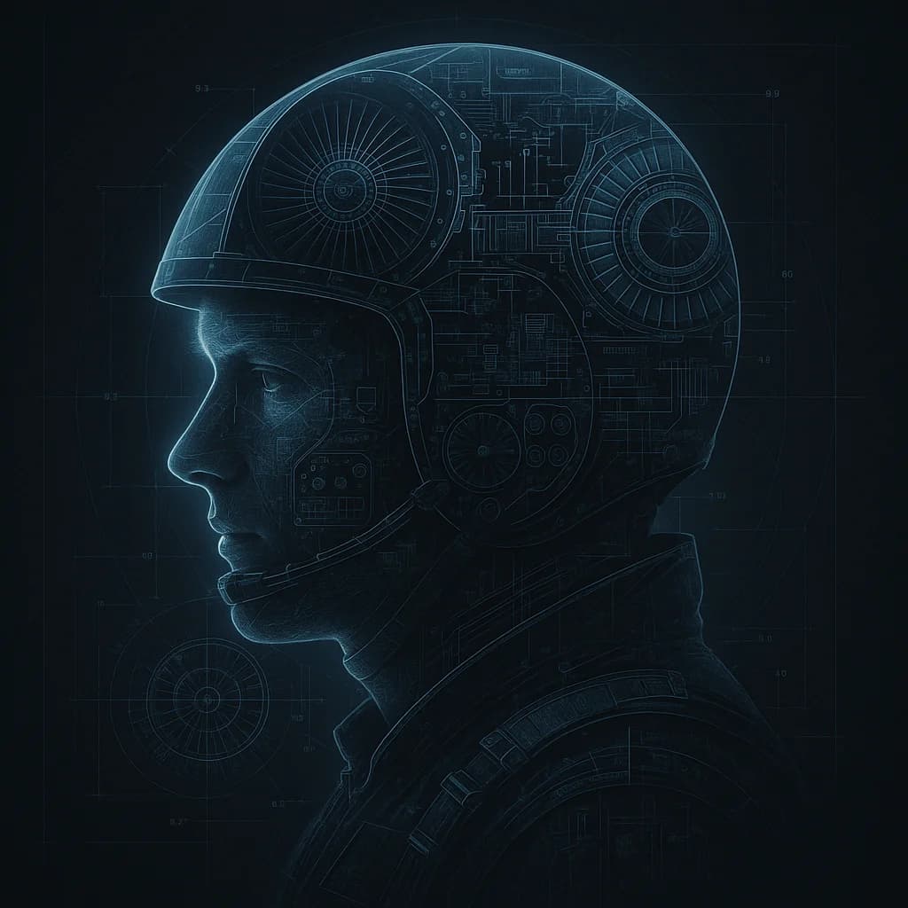 Pilot und Maschine Verschmelzung