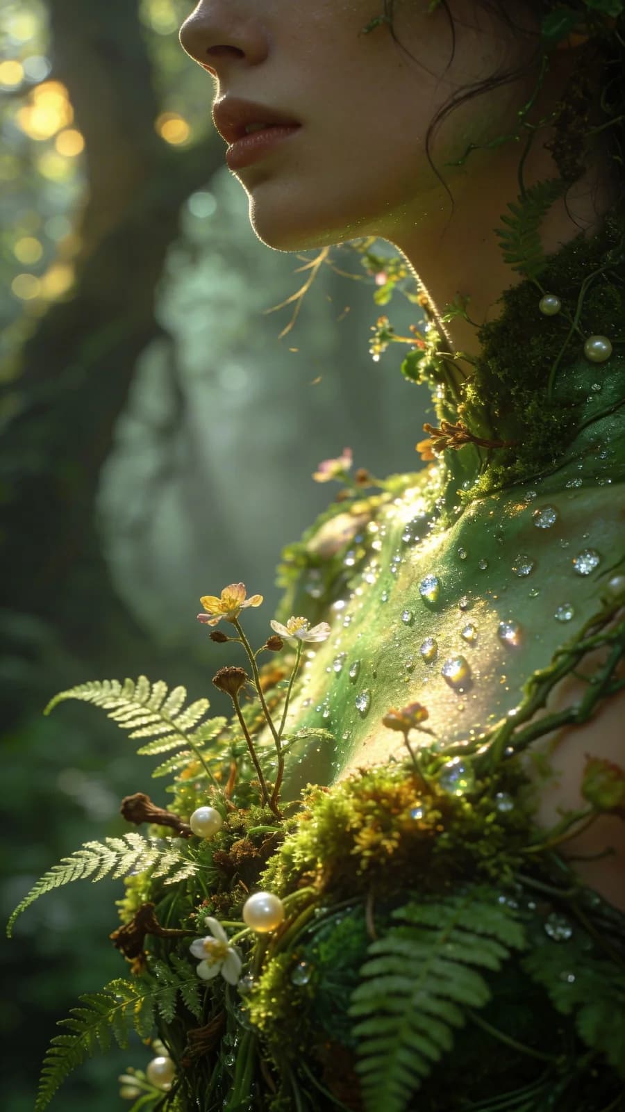 Mystisches Moos-Couture Portrait