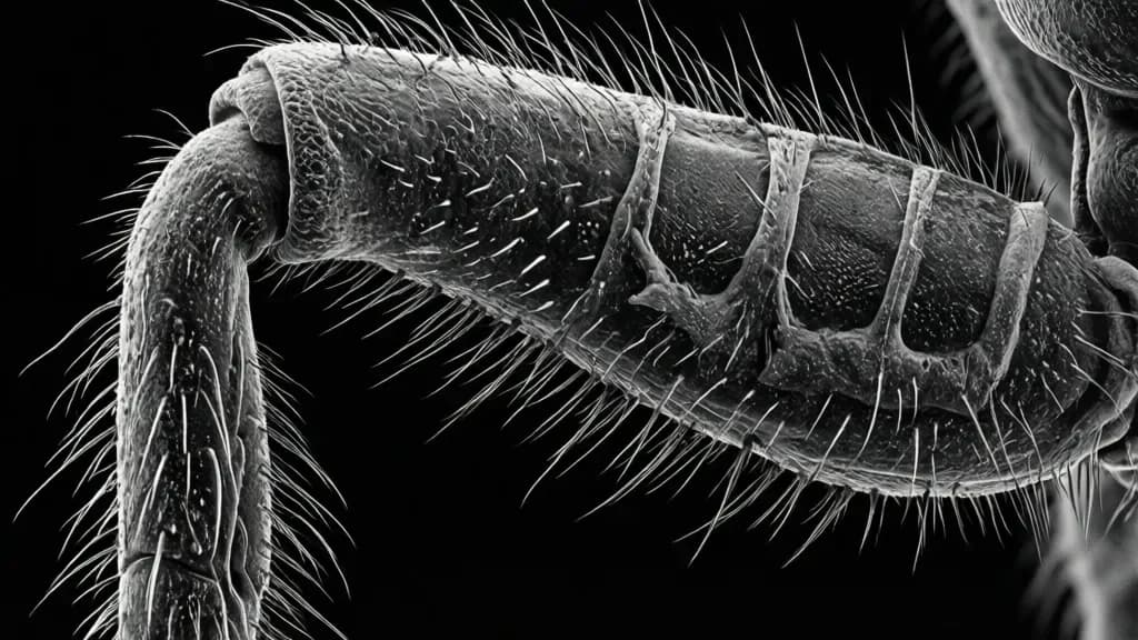 Fliegenbein unter dem Elektronenmikroskop