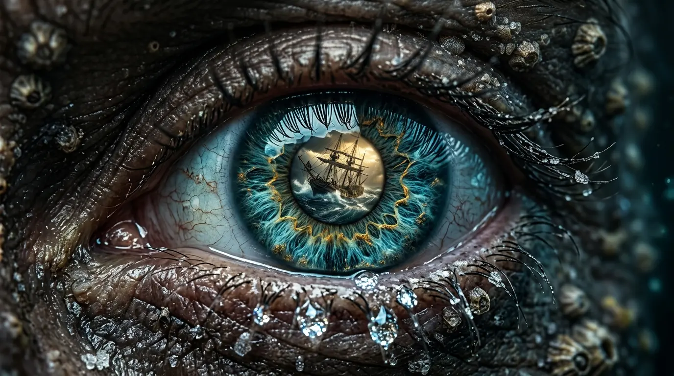 Poseidons Auge mit Schiffbruch-Reflexion
