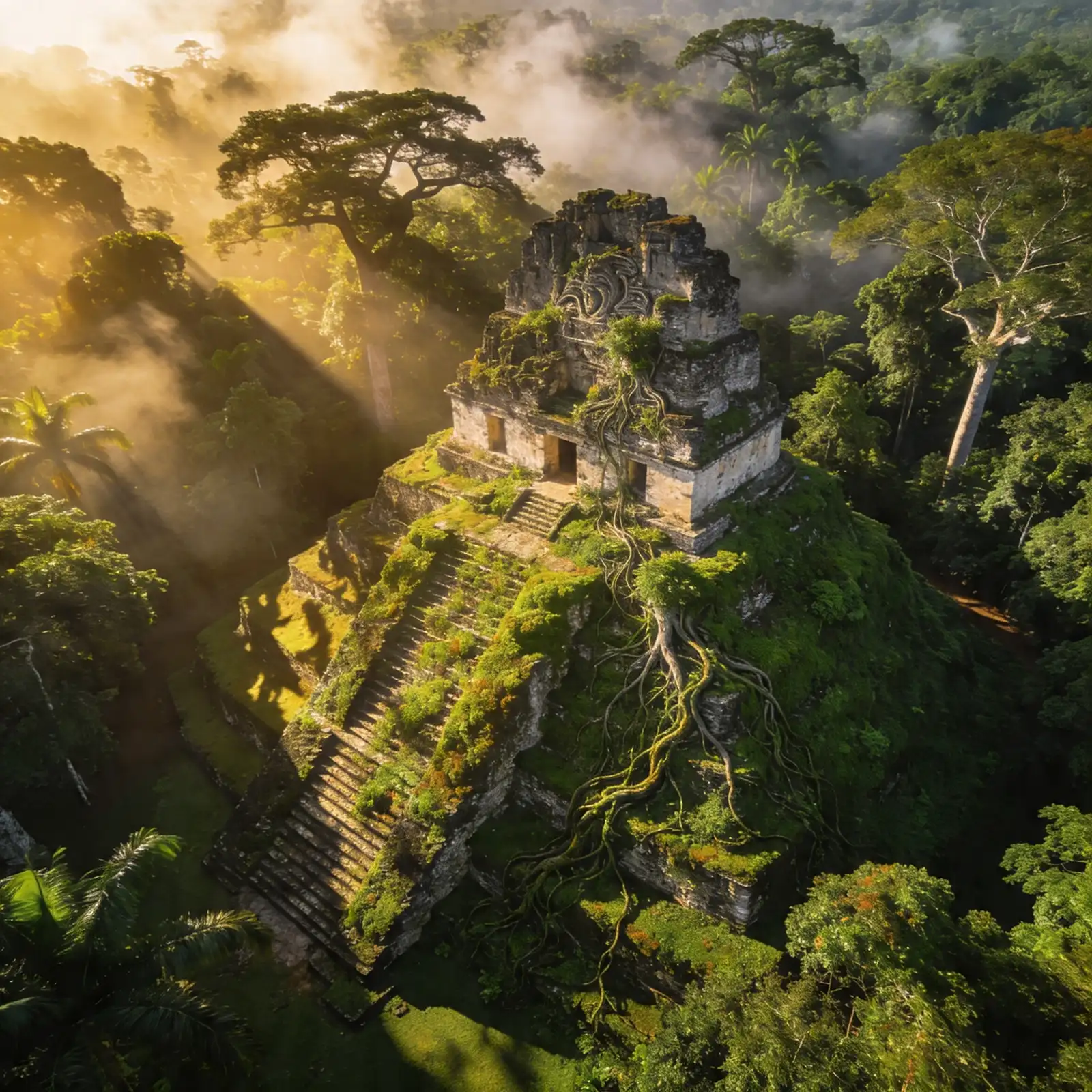 Verborgene Maya-Ruinen im Dschungel