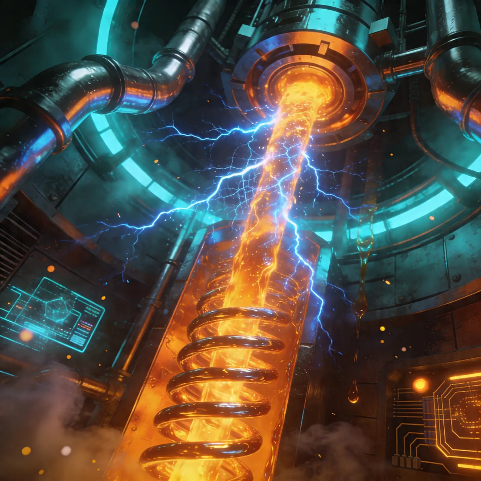 Futuristische Reaktor-Legierung mit Neon-Funken