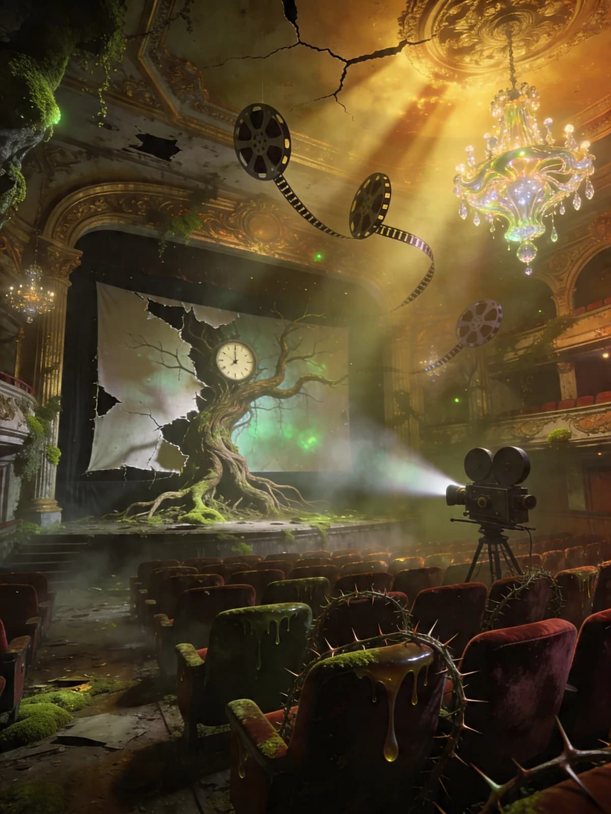 Surreales verwunschenes Kinotheater