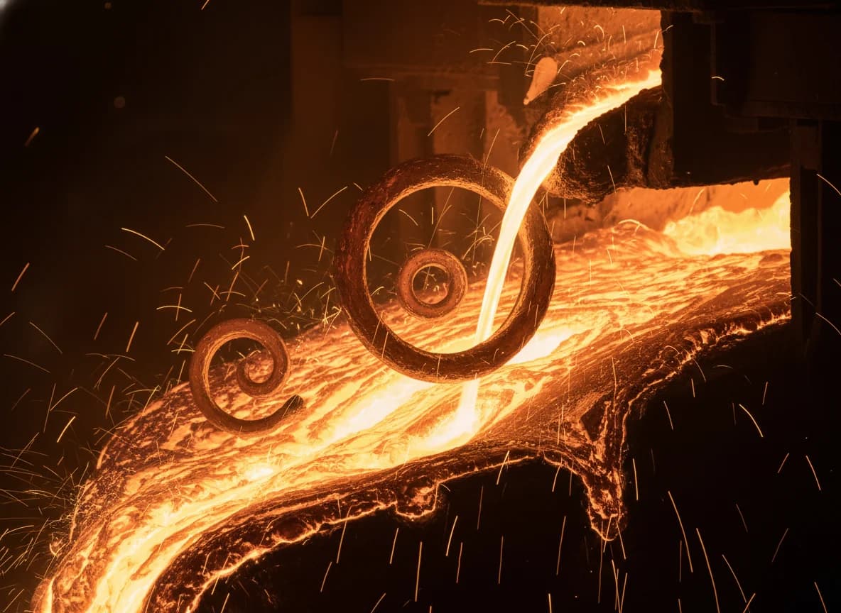 Geschmolzener Stahl Makroaufnahme