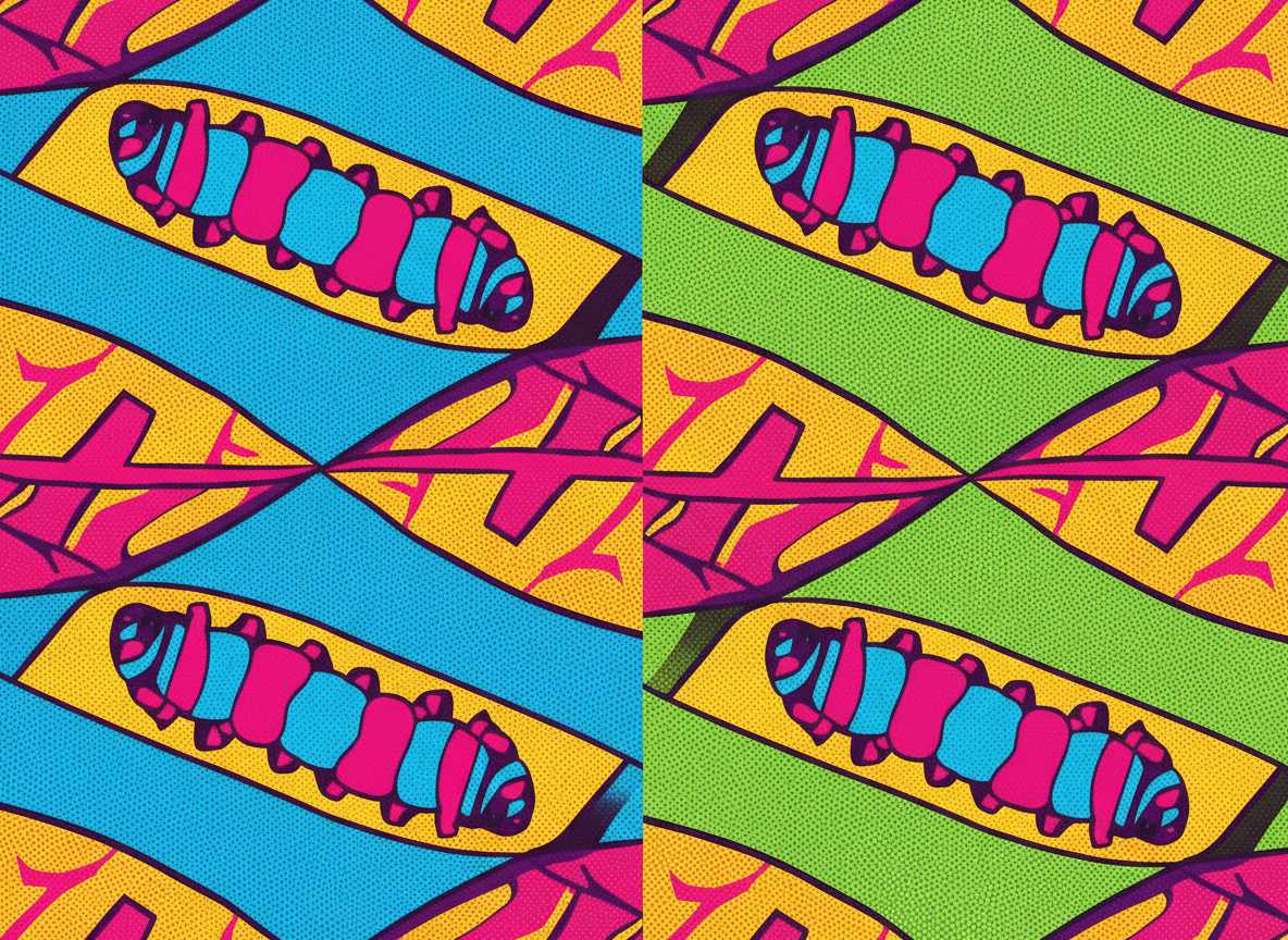 Pop-Art Raupe im Warhol-Stil