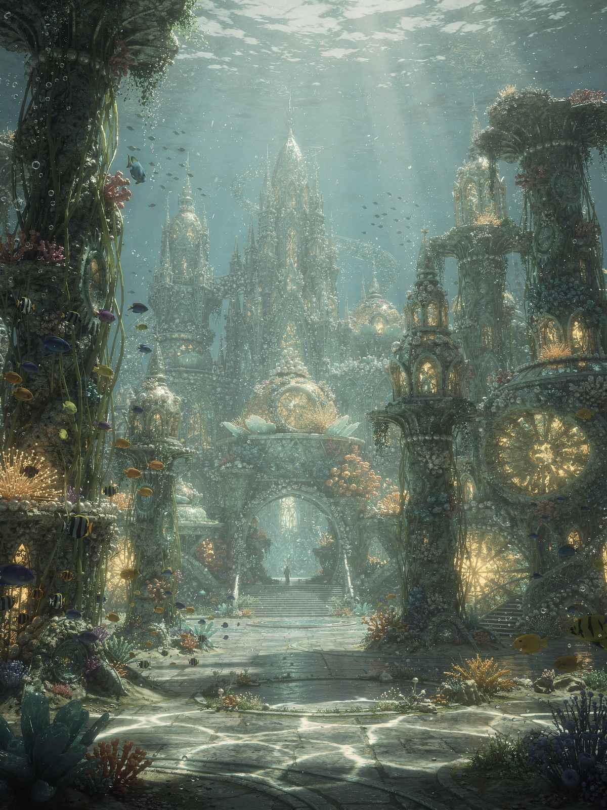 Magische Unterwasser-Meerjungfrauen-Stadt