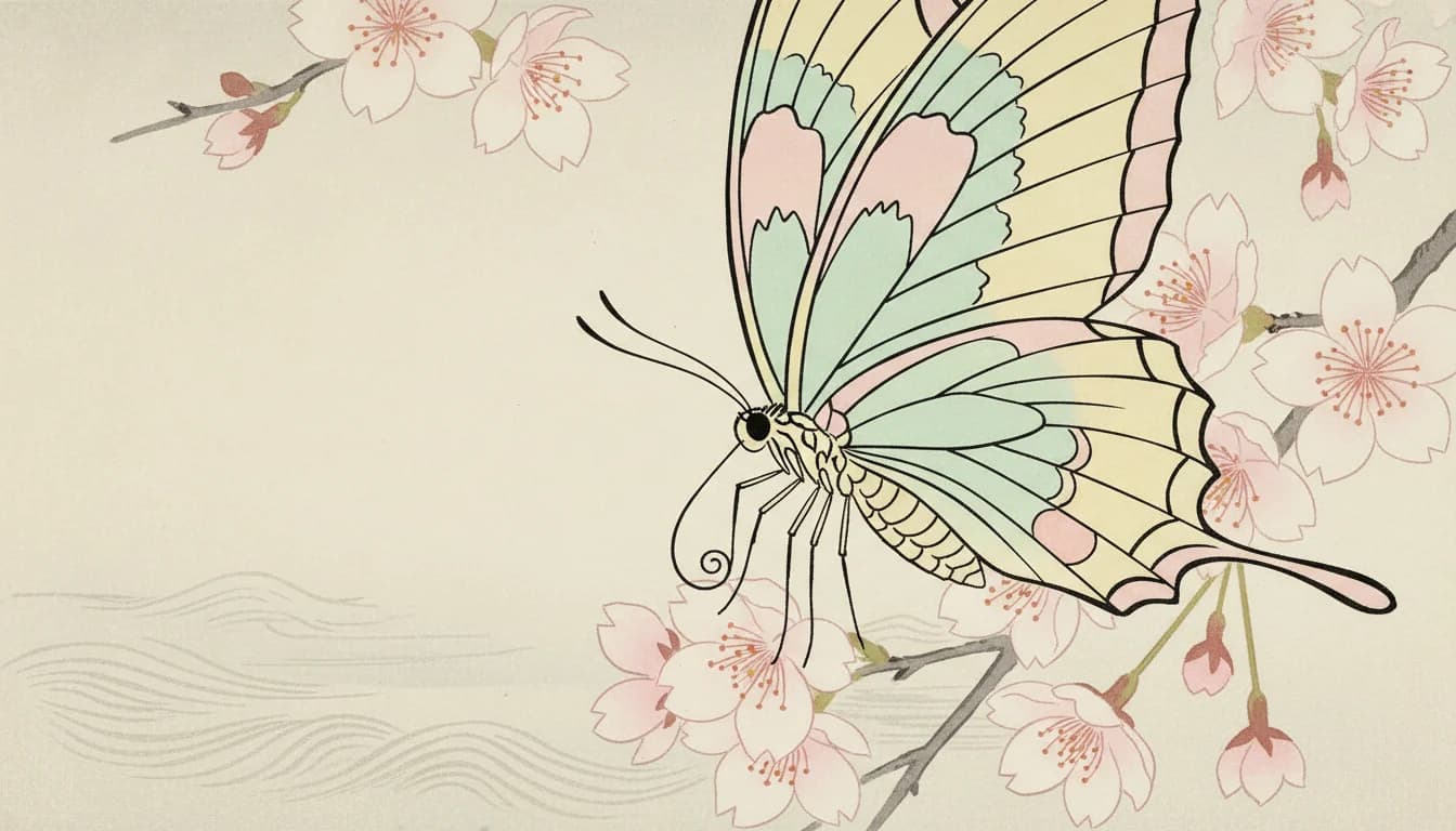 Schmetterling im Holzschnitt-Stil
